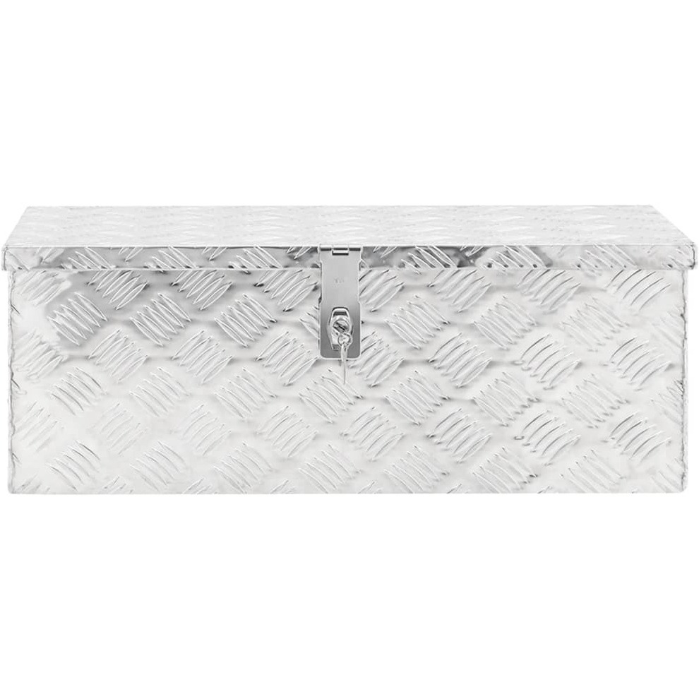 vidaXL Storage Box Silver 27.6&quotx12.2&quotx10.6" Aluminum