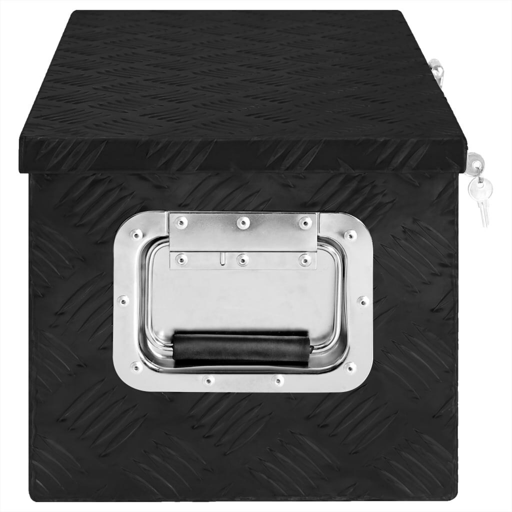 vidaXL Storage Box Black 27.6&quotx12.2&quotx10.6" Aluminum