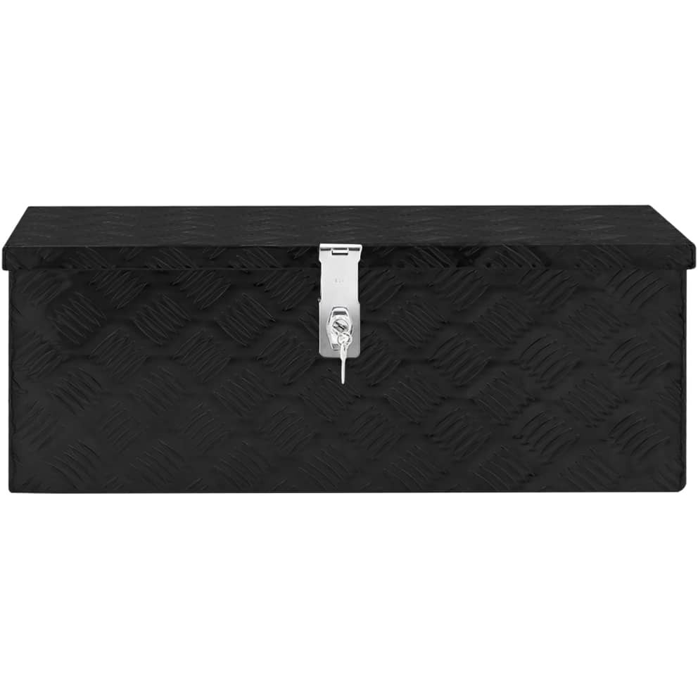 vidaXL Storage Box Black 27.6&quotx12.2&quotx10.6" Aluminum