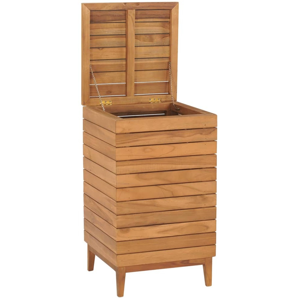 vidaXL Laundry Basket 15.7&quotx15.7&quotx27.6" Solid Teak Wood