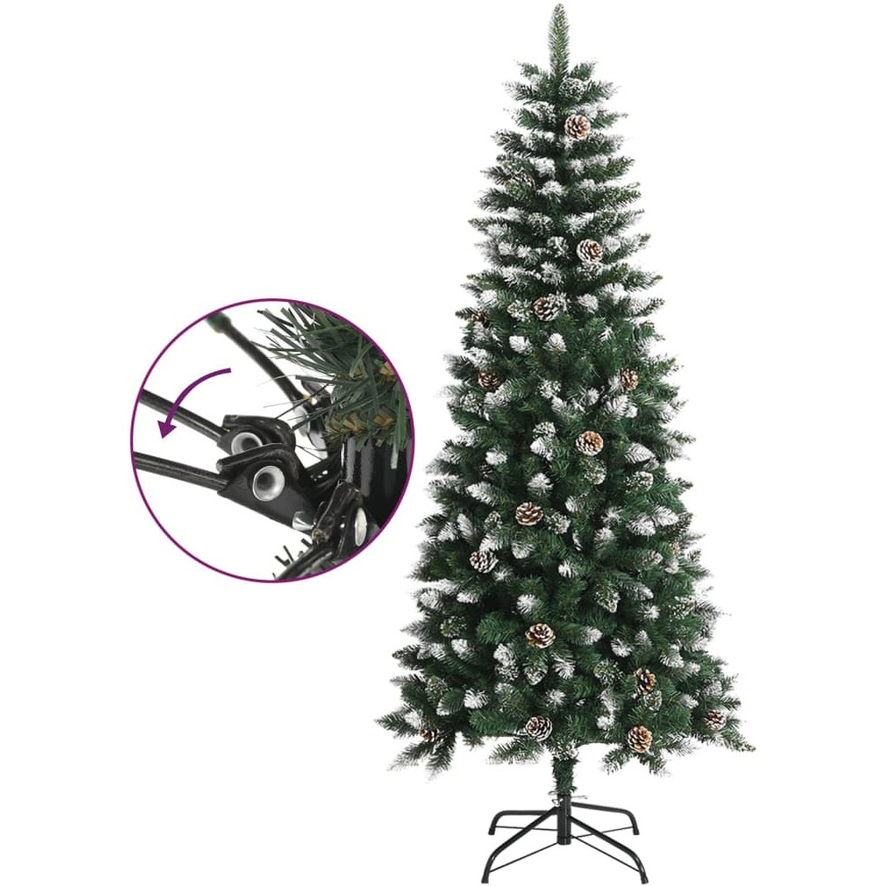 vidaXL Artificial Christmas Tree with Stand Green 59.1" PVC