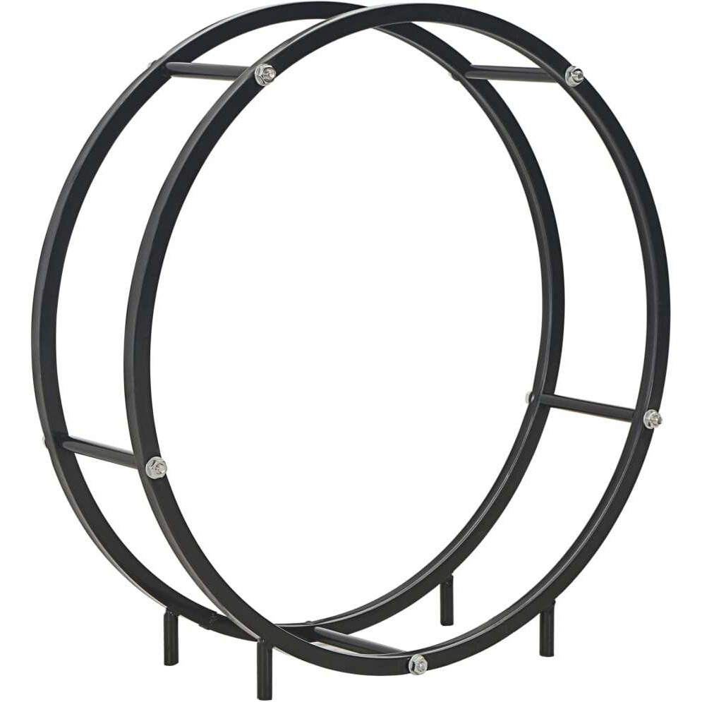vidaXL Firewood Rack Black 27.6&quotx7.9&quotx27.6" Steel