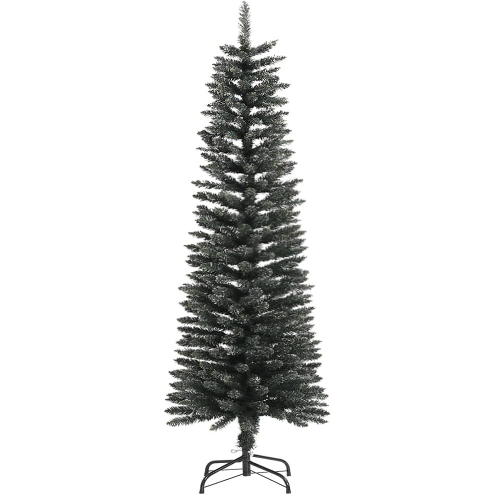 vidaXL Artificial Slim Christmas Tree with Stand Green 4 ft PVC