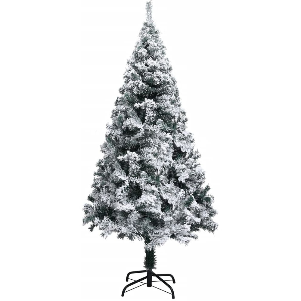 vidaXL Artificial Christmas Tree with Flocked Snow Green 4 ft PVC