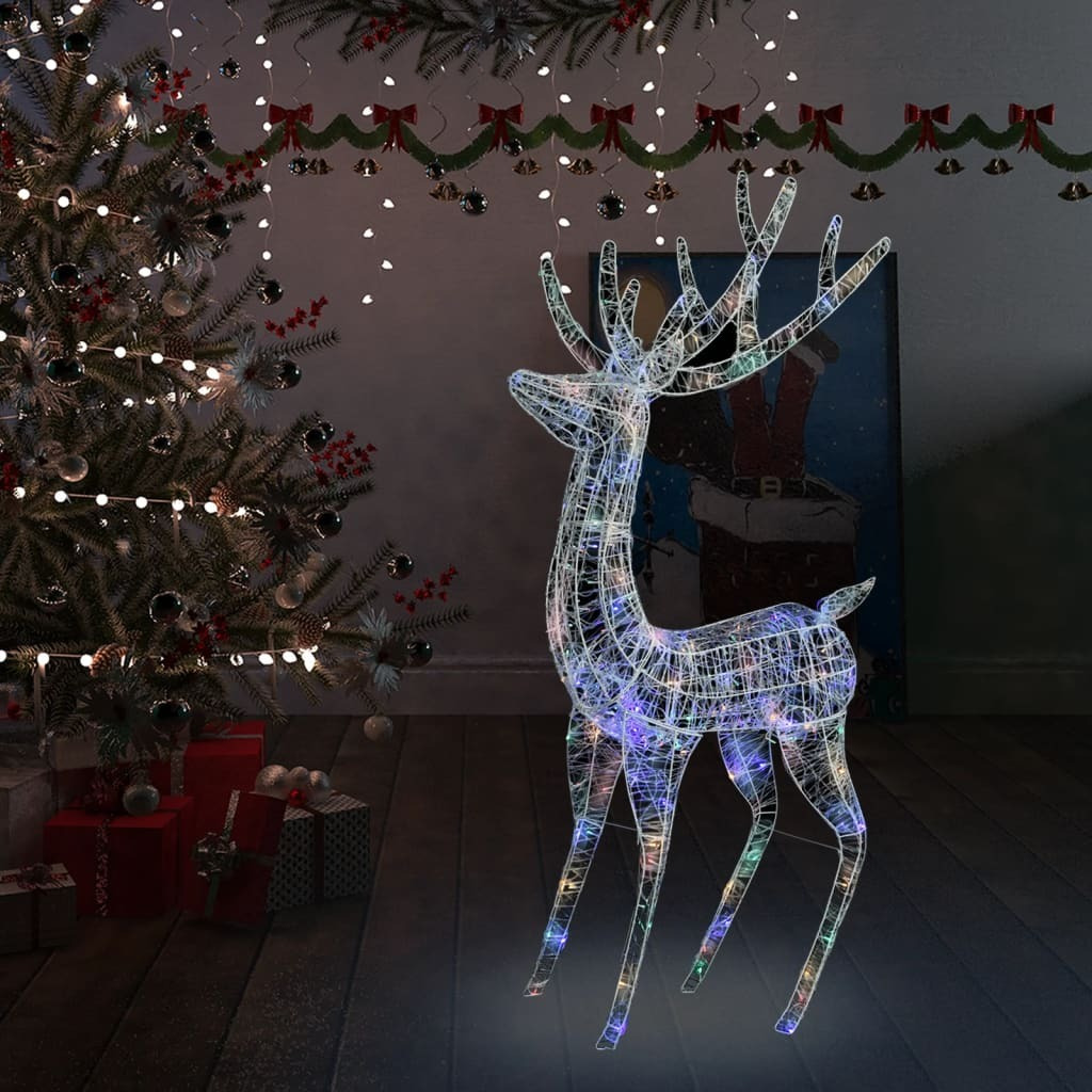 vidaXL XXL Acrylic Christmas Reindeer 250 LED 6 ft Colorful