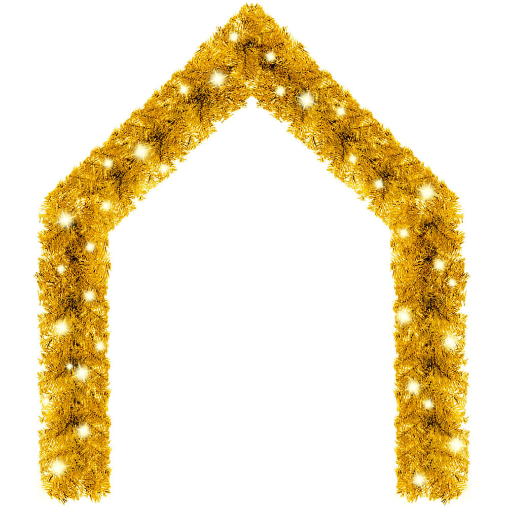 vidaXL Christmas Garland with LED Lights 66 ft Gold