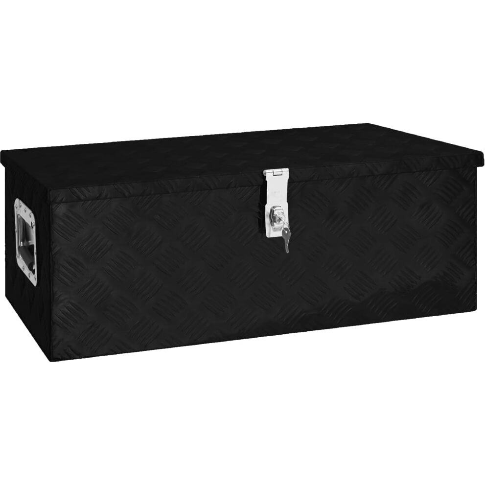 vidaXL Storage Box Black 31.5&quotx15.4&quotx11.8" Aluminum
