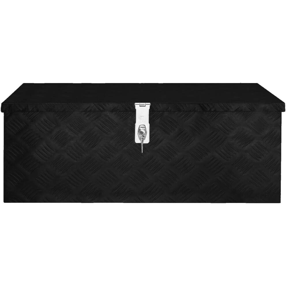 vidaXL Storage Box Black 31.5&quotx15.4&quotx11.8" Aluminum