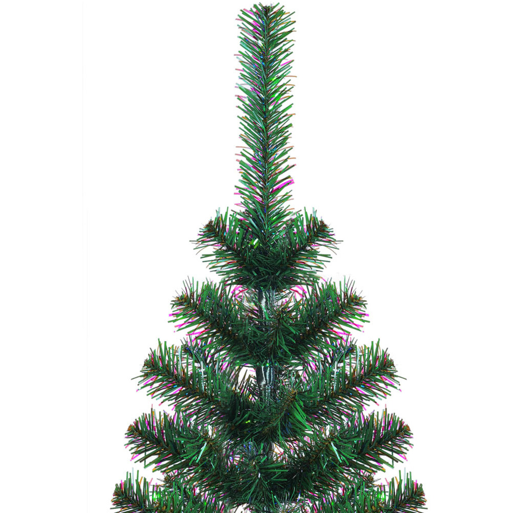 vidaXL Artificial Christmas Tree with Iridescent Tips Green 6 ft PVC