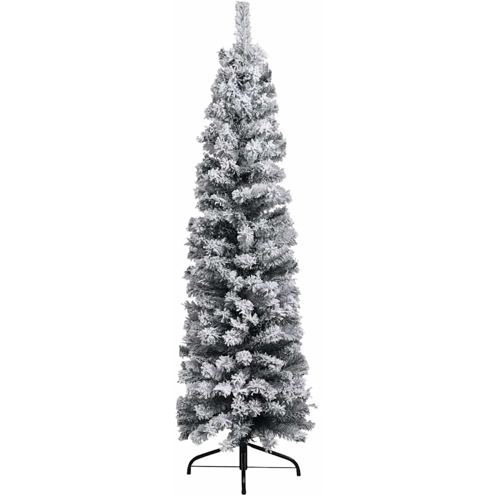 vidaXL Slim Artificial Christmas Tree with LEDs&Ball Set Green 59.1"