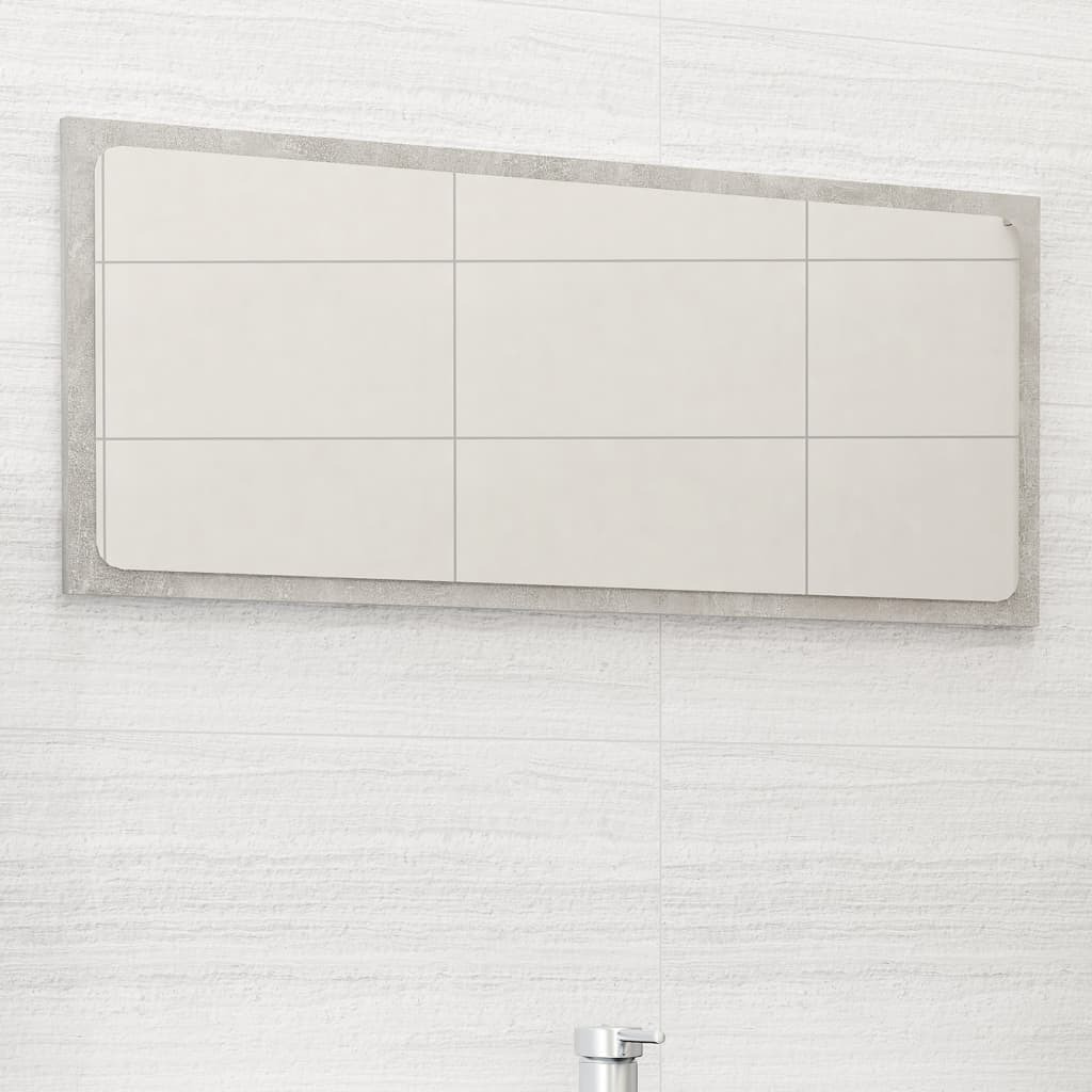 vidaXL Bathroom Mirror Concrete Gray 31.5&quotx0.6&quotx14.6" Engineered Wood