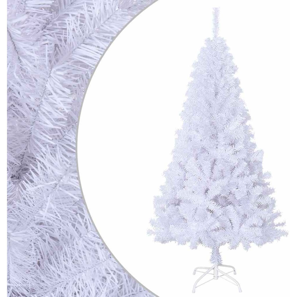 vidaXL Artificial Christmas Tree with Thick Branches White 5 ft PVC