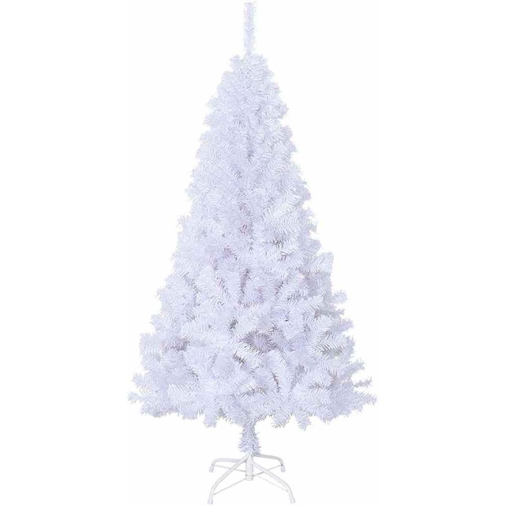 vidaXL Artificial Christmas Tree with Thick Branches White 5 ft PVC