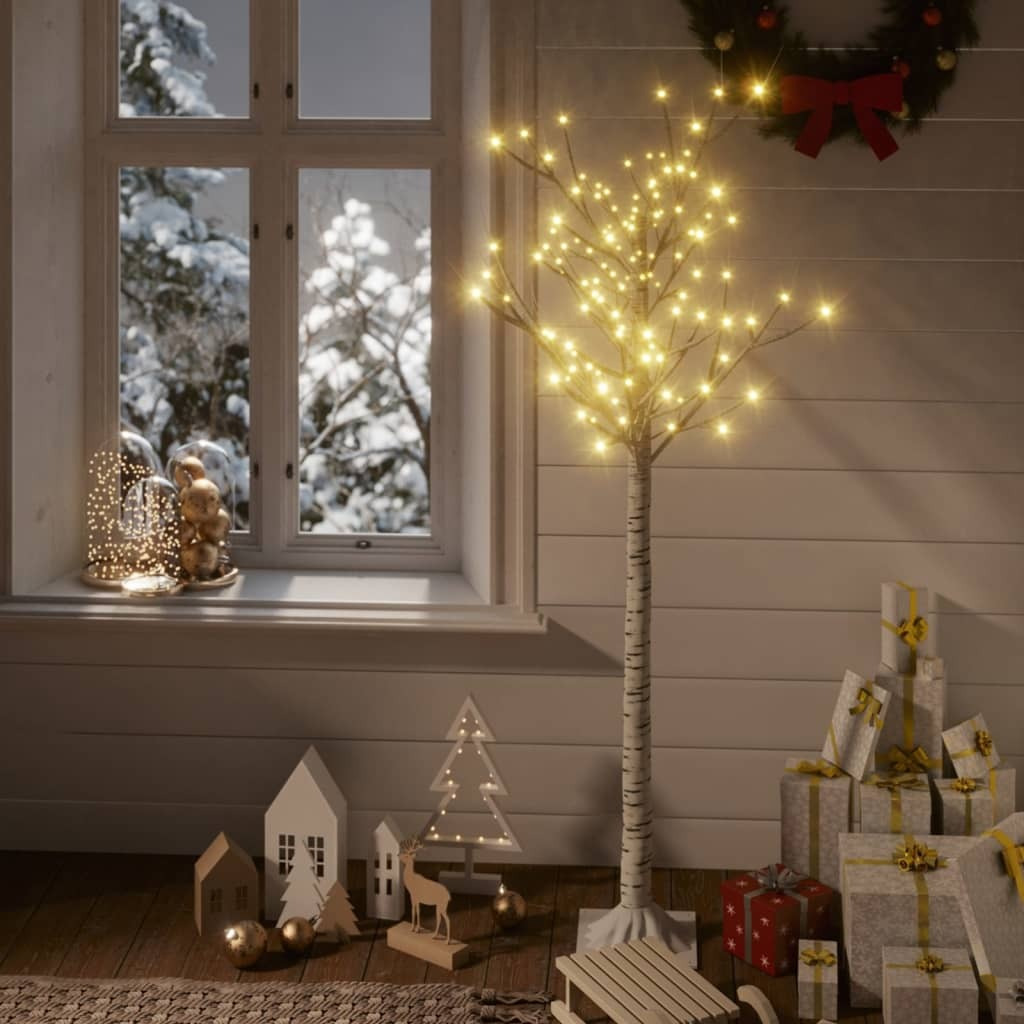 vidaXL Christmas Tree 156 LEDs 5 ft Warm White Willow Indoor Outdoor