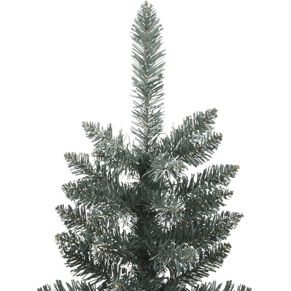 vidaXL Artificial Slim Christmas Tree with Stand Green 7 ft PVC