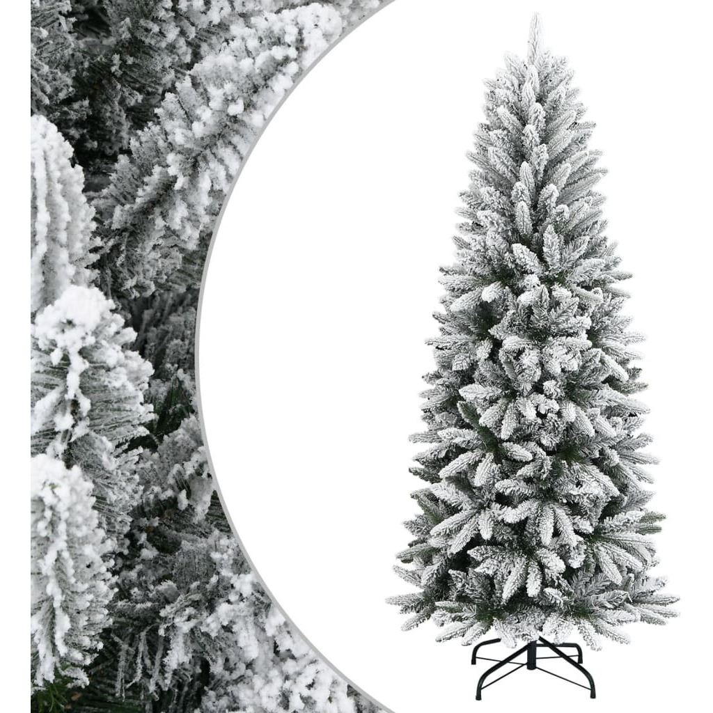 vidaXL Artificial Christmas Tree with Flocked Snow 70.9" PVC&PE