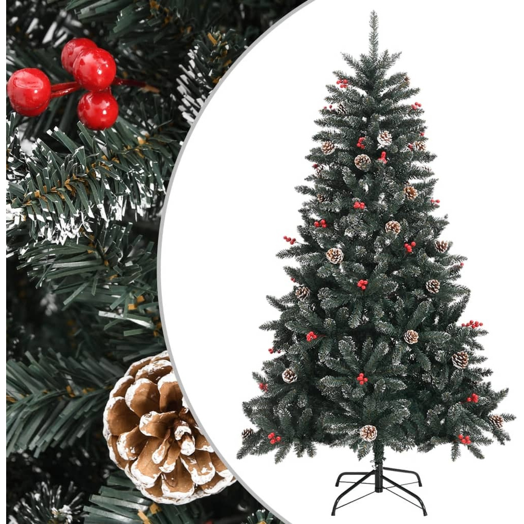 vidaXL Artificial Christmas Tree with Stand Green 59.1" PVC