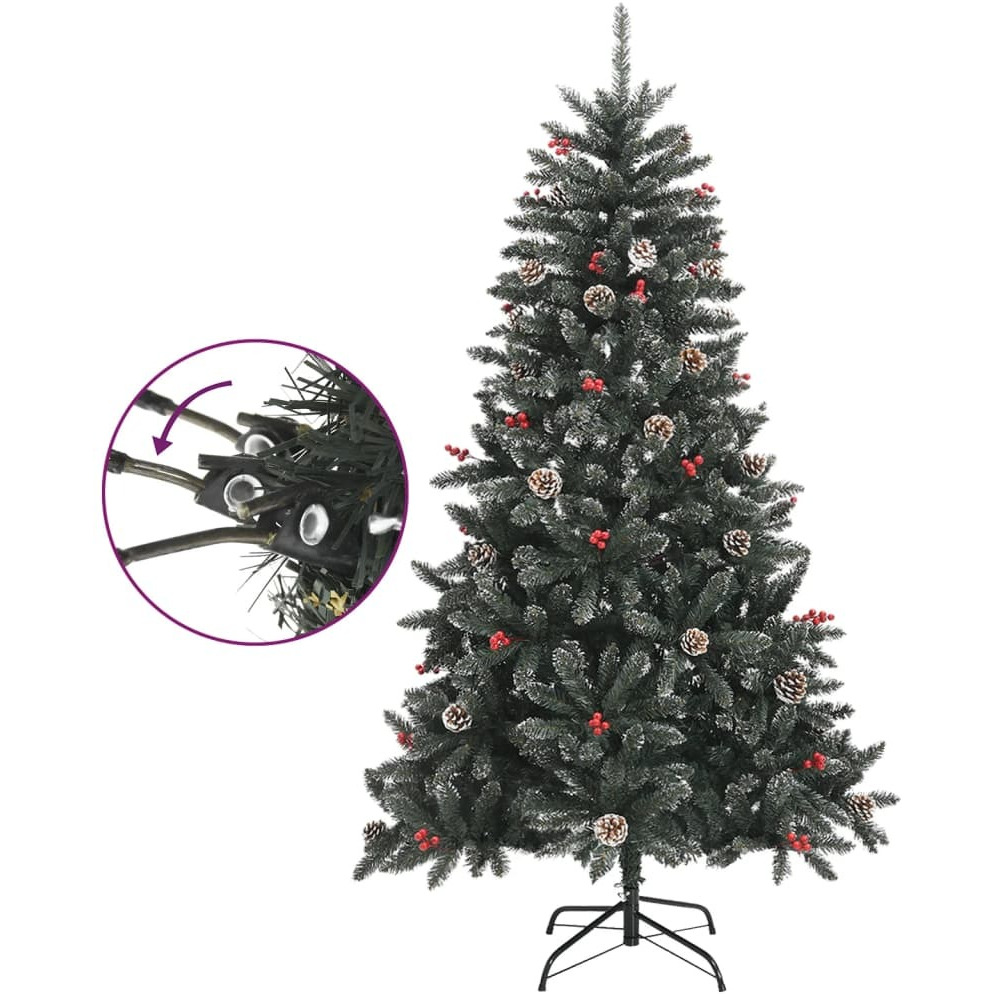 vidaXL Artificial Christmas Tree with Stand Green 59.1" PVC