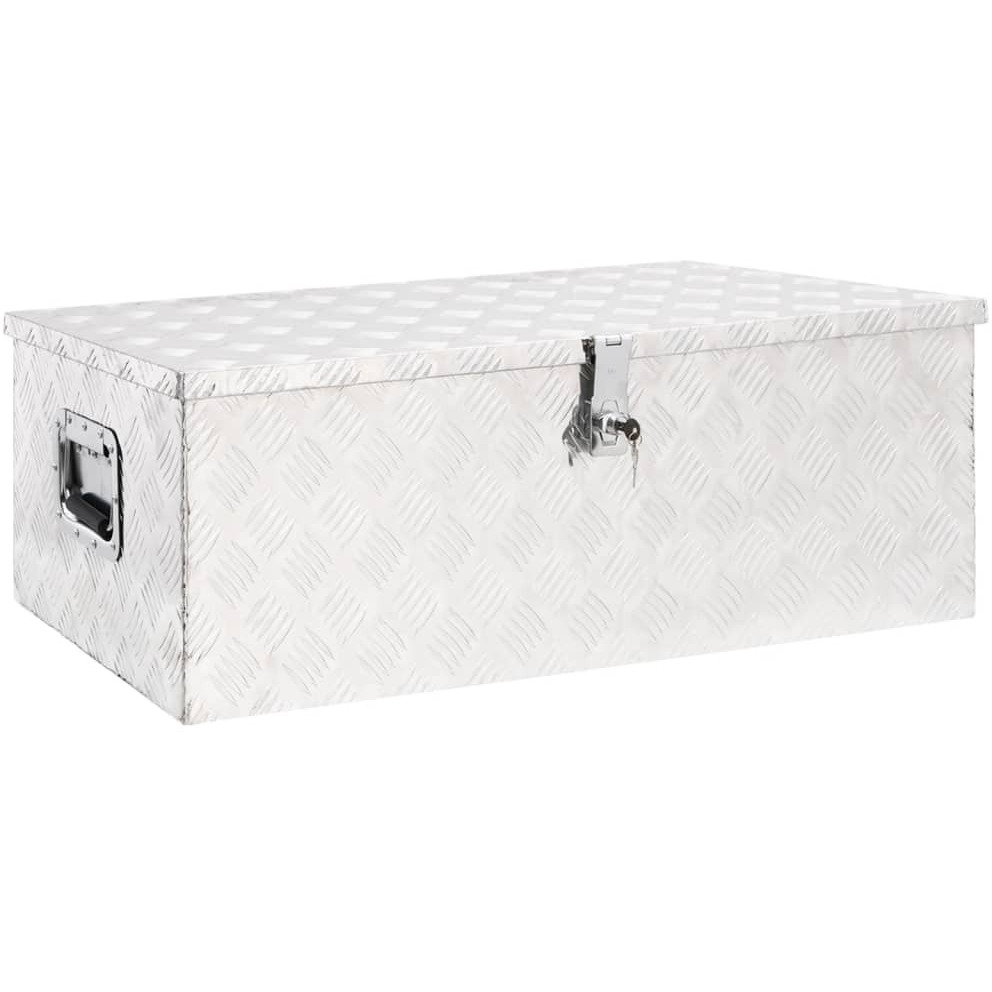 vidaXL Storage Box Silver 35.4&quotx18.5&quotx13.2" Aluminum