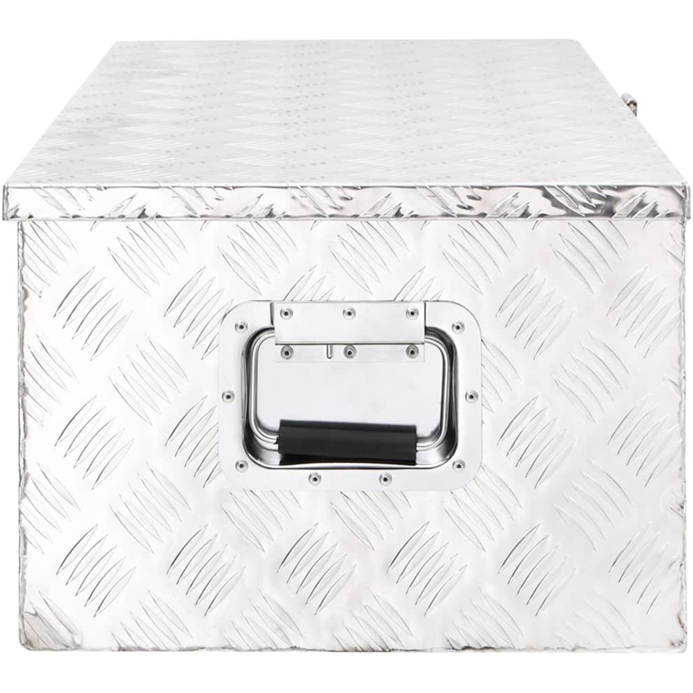 vidaXL Storage Box Silver 35.4&quotx18.5&quotx13.2" Aluminum