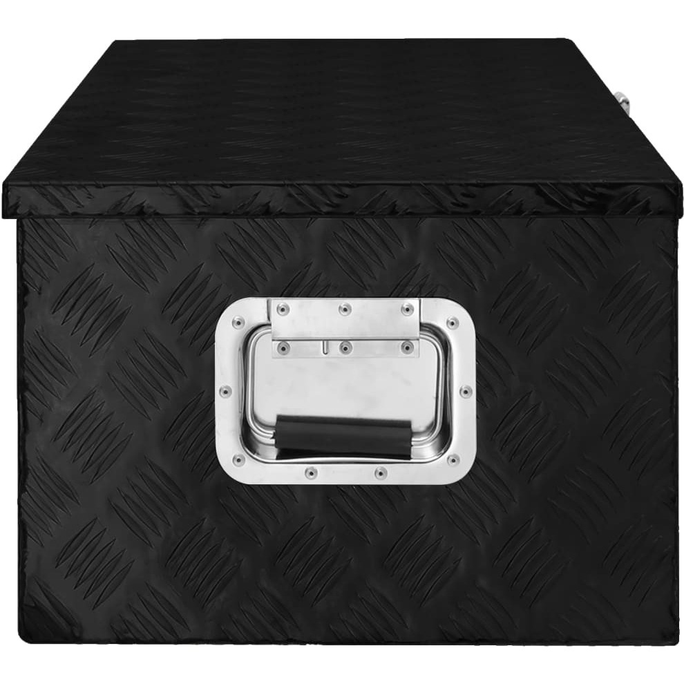 vidaXL Storage Box Black 35.4&quotx18.5&quotx13.2" Aluminum
