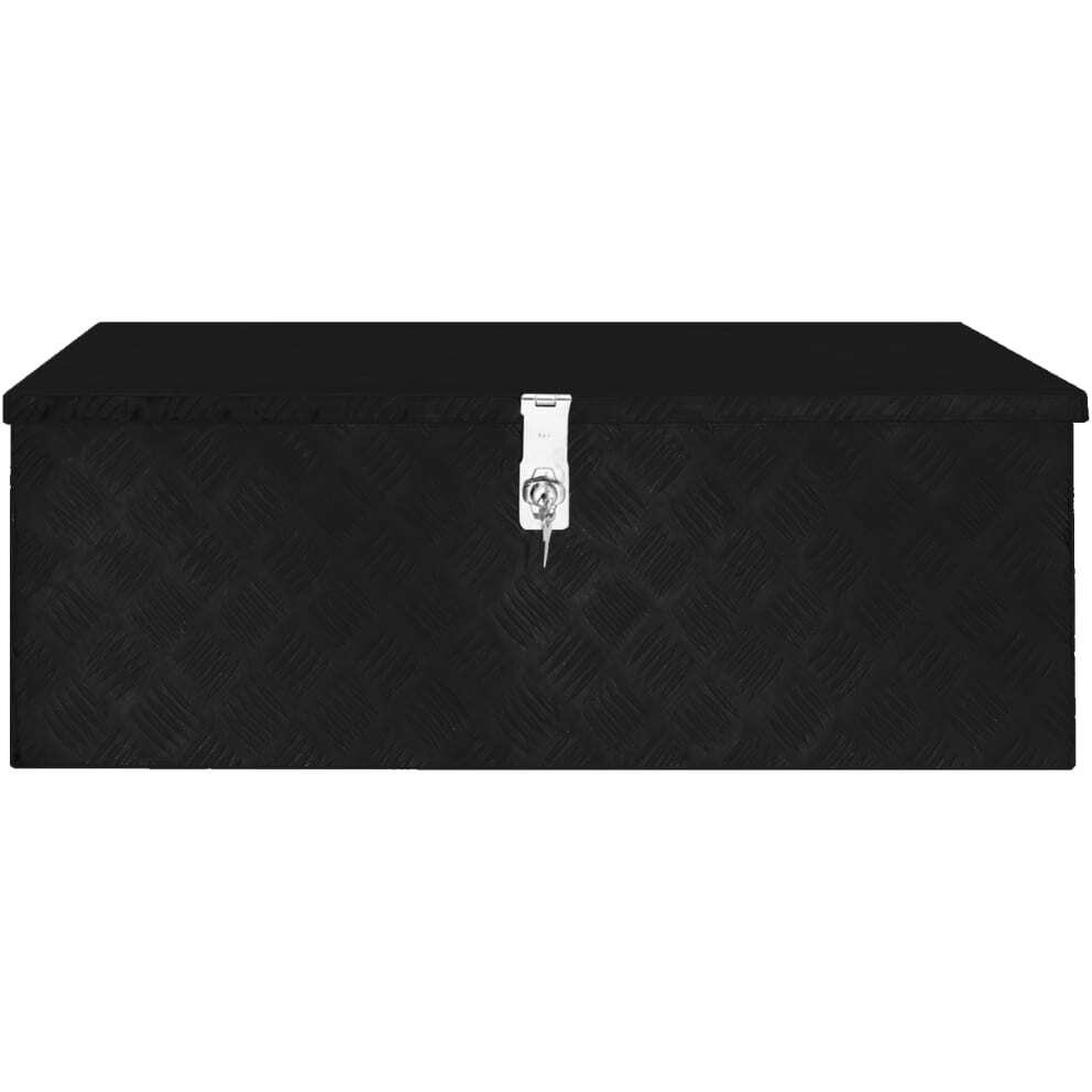 vidaXL Storage Box Black 35.4&quotx18.5&quotx13.2" Aluminum