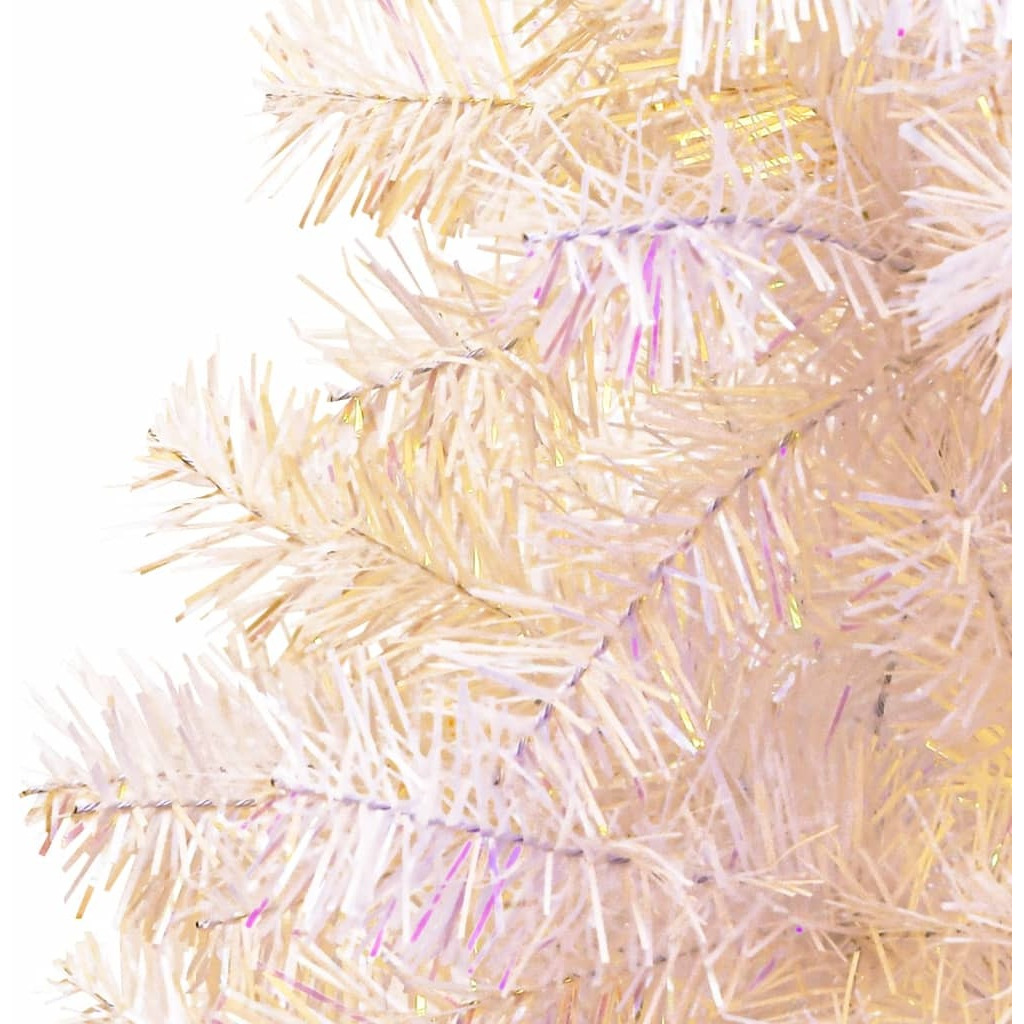 vidaXL Artificial Christmas Tree with Iridescent Tips White 5 ft PVC