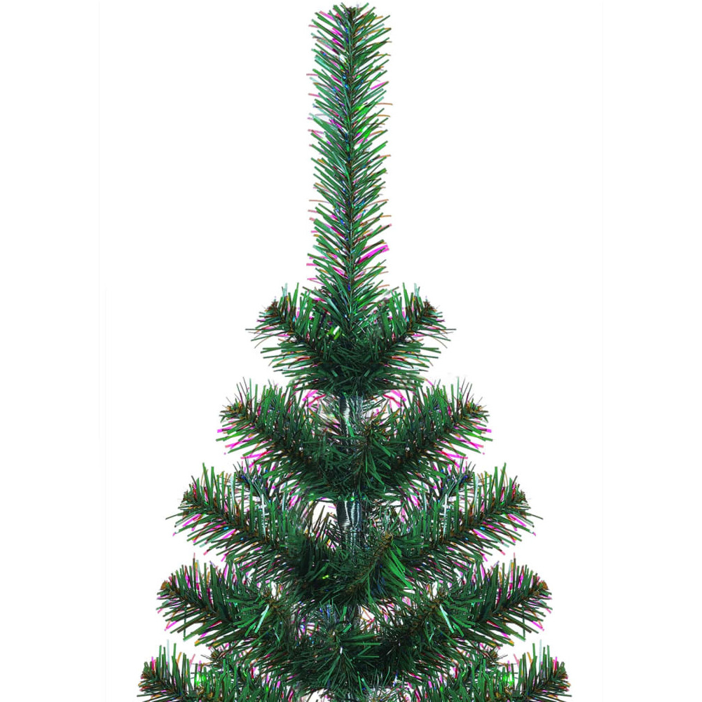 vidaXL Artificial Christmas Tree with Iridescent Tips Green 5 ft PVC