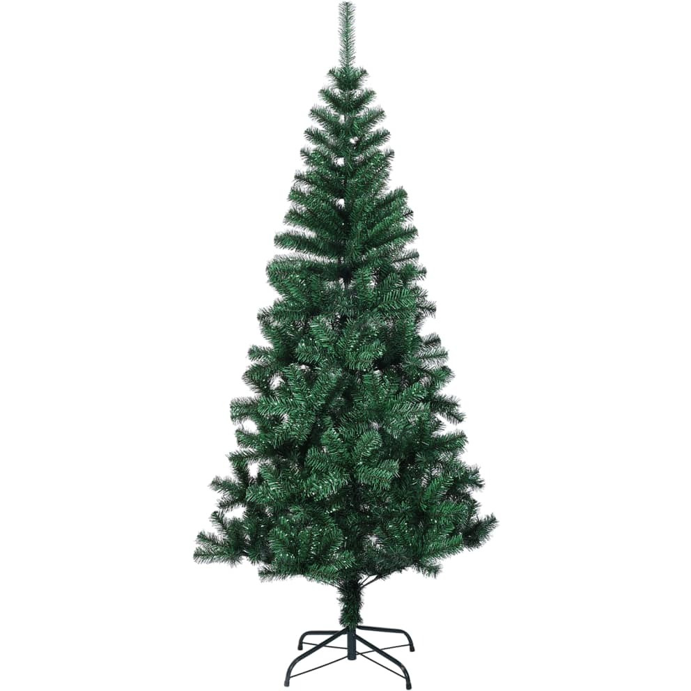 vidaXL Artificial Christmas Tree with Iridescent Tips Green 5 ft PVC