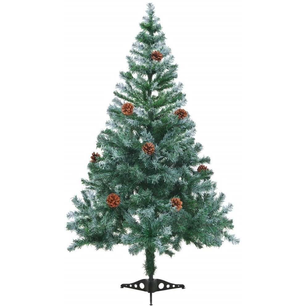 vidaXL Frosted Christmas Tree with Pinecones 5 ft