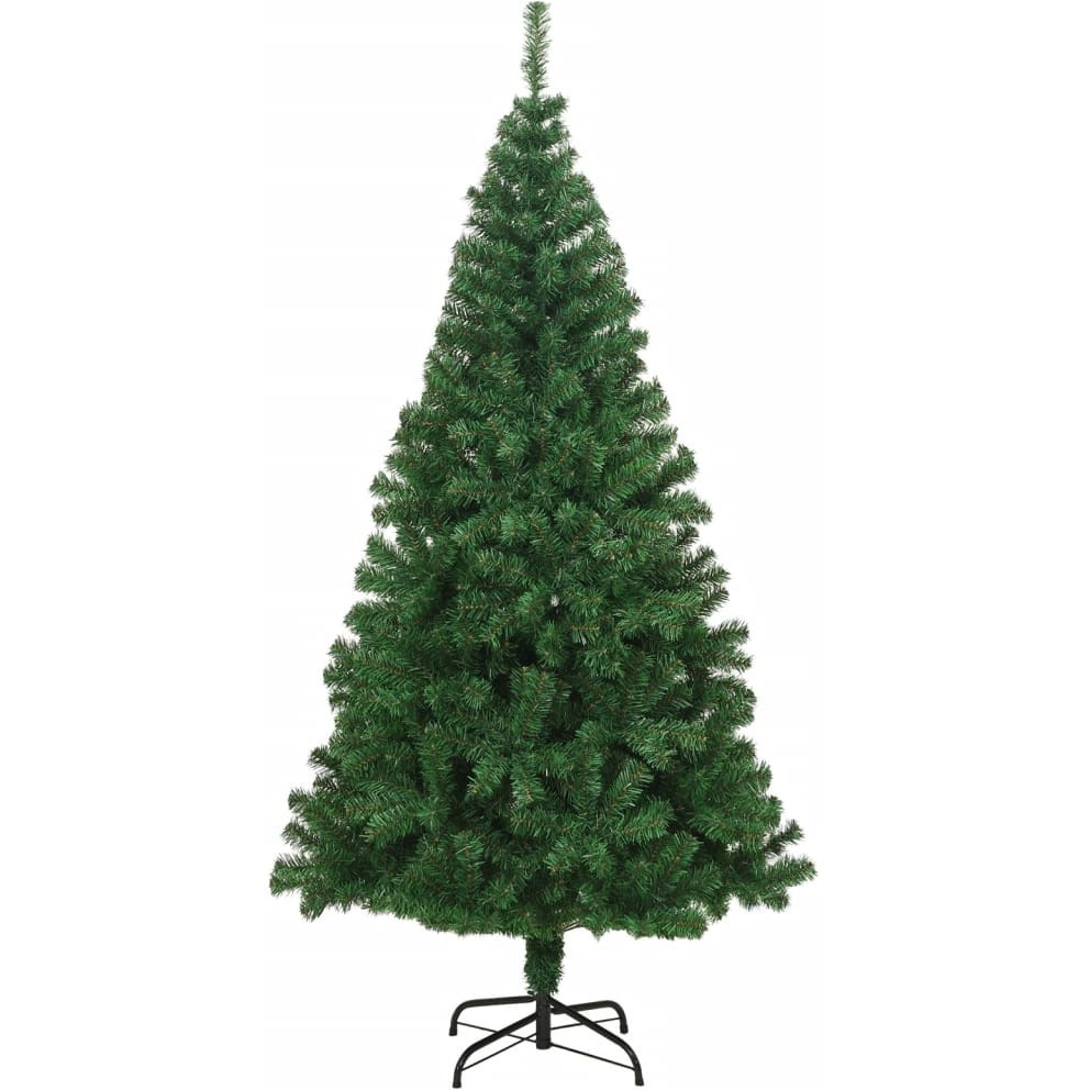 vidaXL Artificial Christmas Tree with Thick Branches Green 7 ft PVC