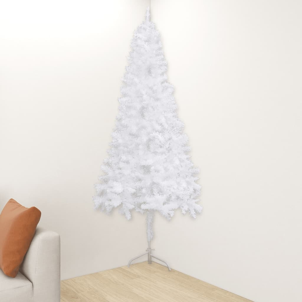 vidaXL Corner Artificial Christmas Tree White 5 ft PVC
