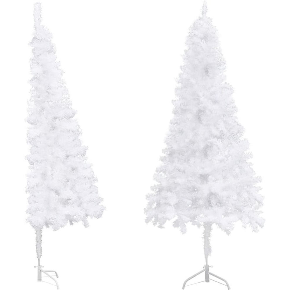 vidaXL Corner Artificial Christmas Tree White 5 ft PVC