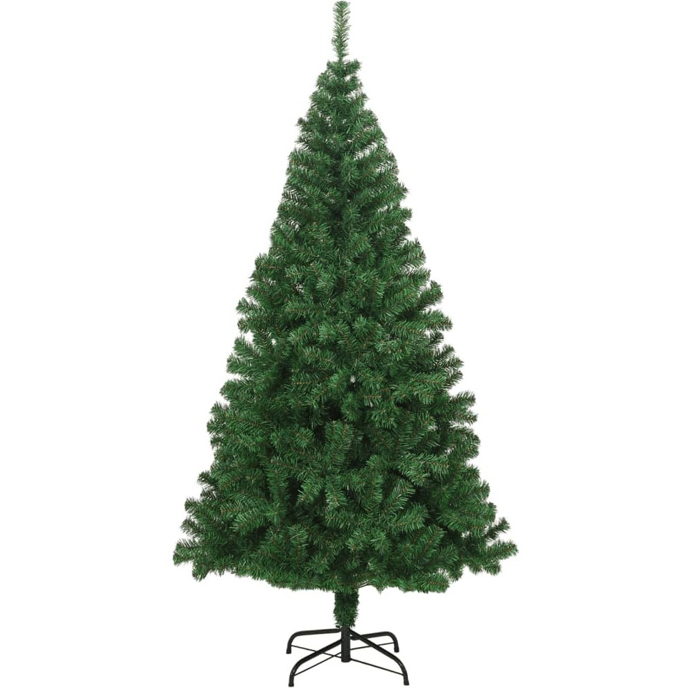 vidaXL Artificial Christmas Tree with Thick Branches Green 6 ft PVC