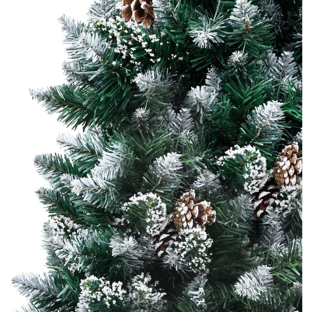 vidaXL Artificial Christmas Tree with Pine Cones and White Snow 5 ft