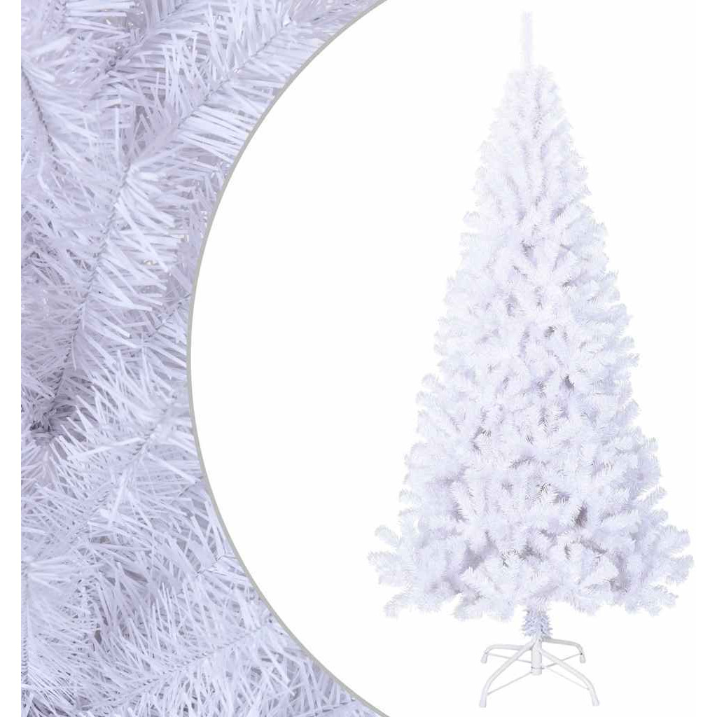 vidaXL Artificial Christmas Tree with Thick Branches White 6 ft PVC
