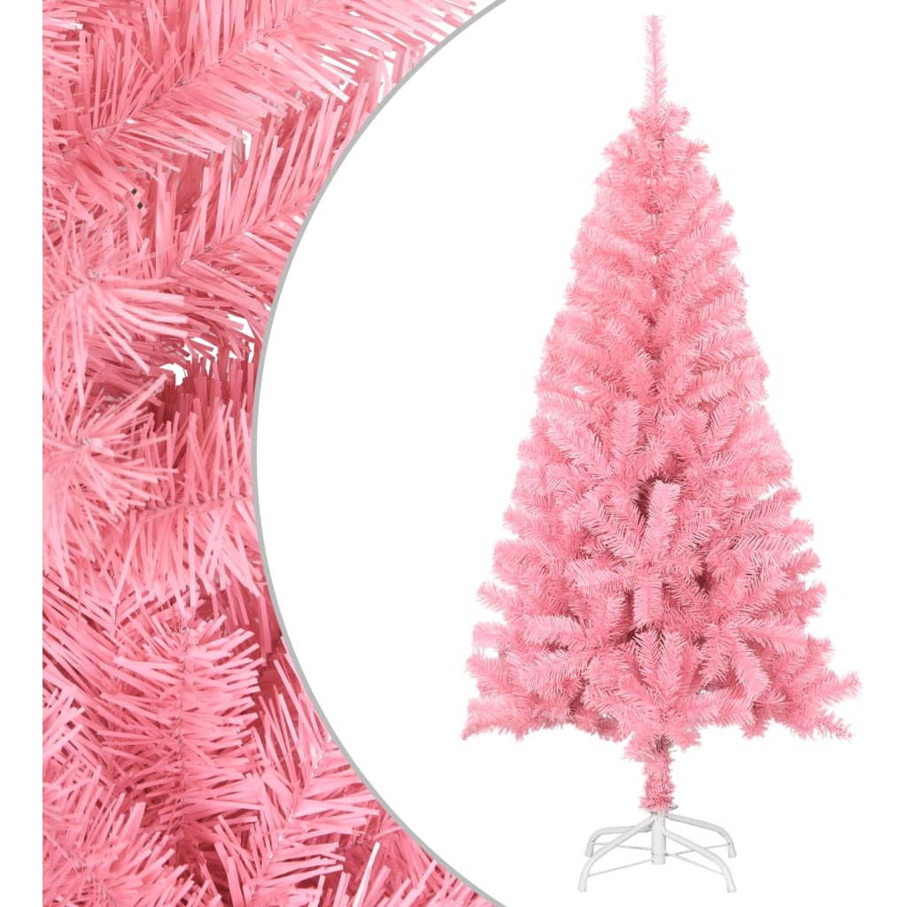 vidaXL Artificial Christmas Tree with Stand Pink 5 ft PVC