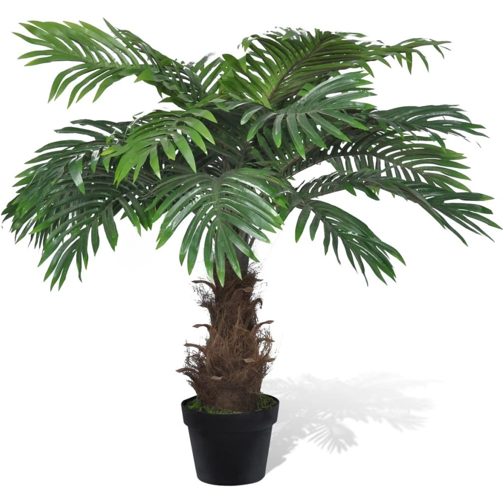 Lifelike Artificial Cycas Palm Tree with Pot 31"