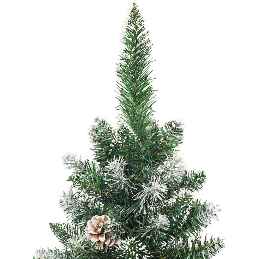 vidaXL Artificial Slim Christmas Tree with Stand 7 ft PVC