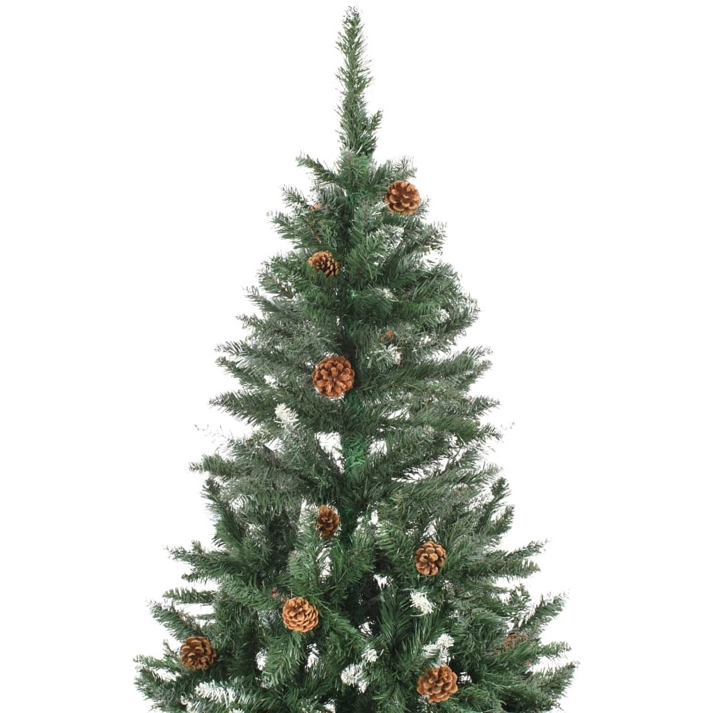 vidaXL Artificial Christmas Tree with Pine Cones and White Glitter 5 ft
