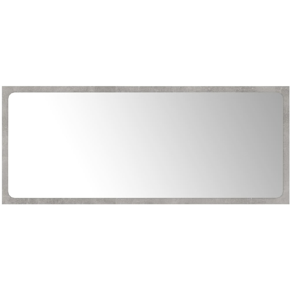 vidaXL Bathroom Mirror Concrete Gray 35.4&quotx0.6&quotx14.6" Engineered Wood