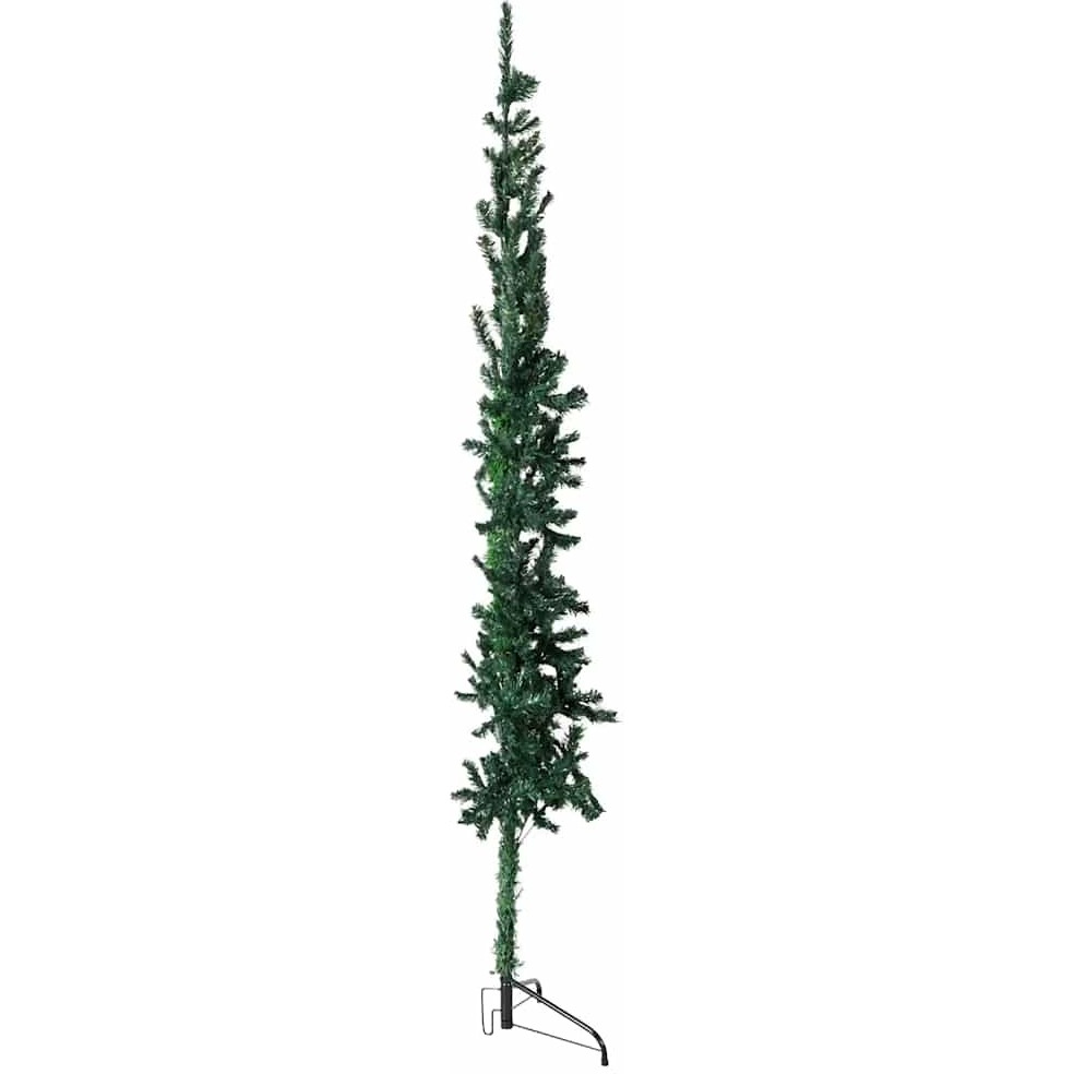 vidaXL Slim Artificial Half Christmas Tree with Stand Green 7 ft