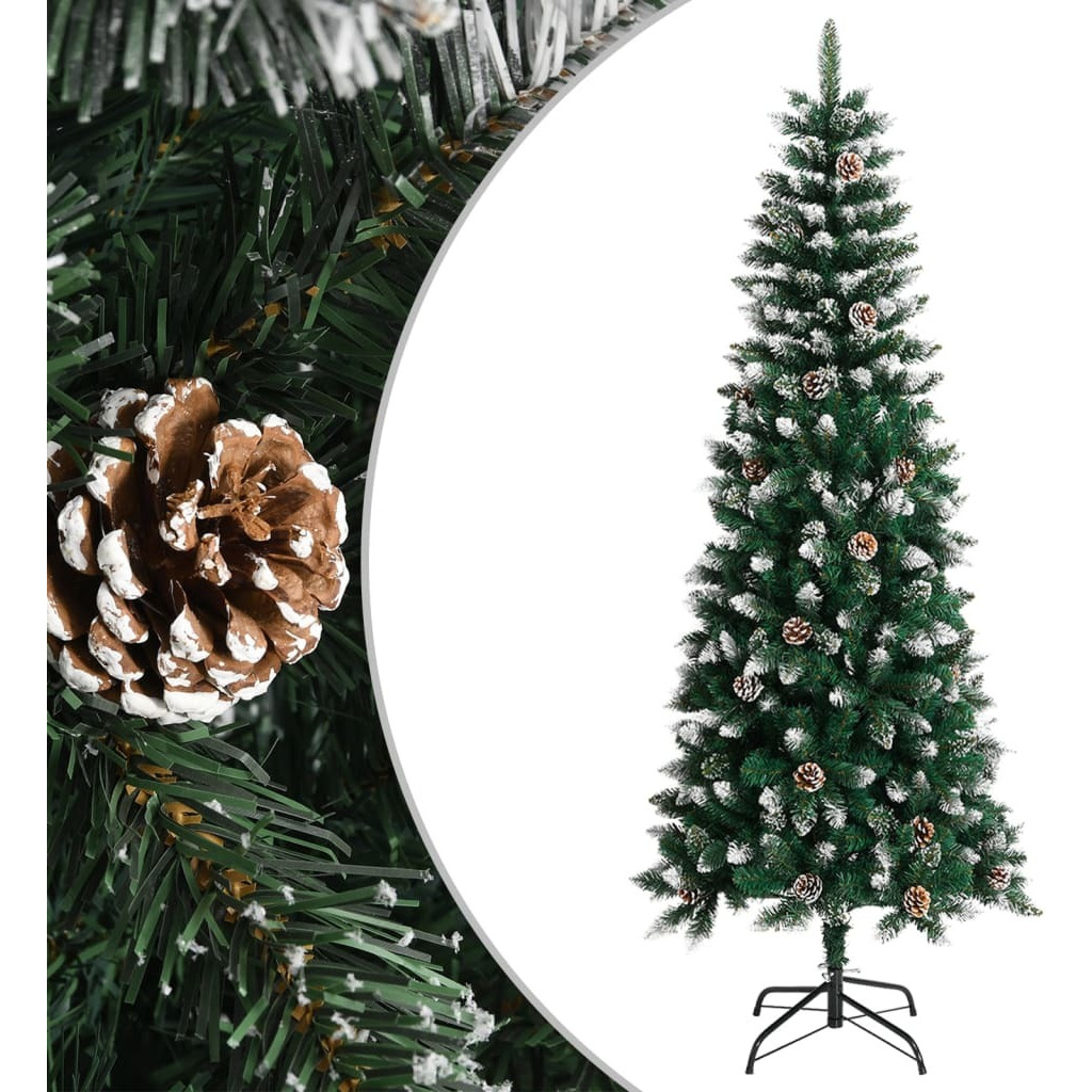 vidaXL Artificial Christmas Tree with Stand Green 82.7" PVC
