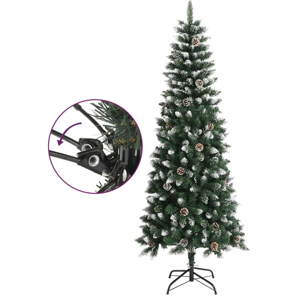vidaXL Artificial Christmas Tree with Stand Green 82.7" PVC