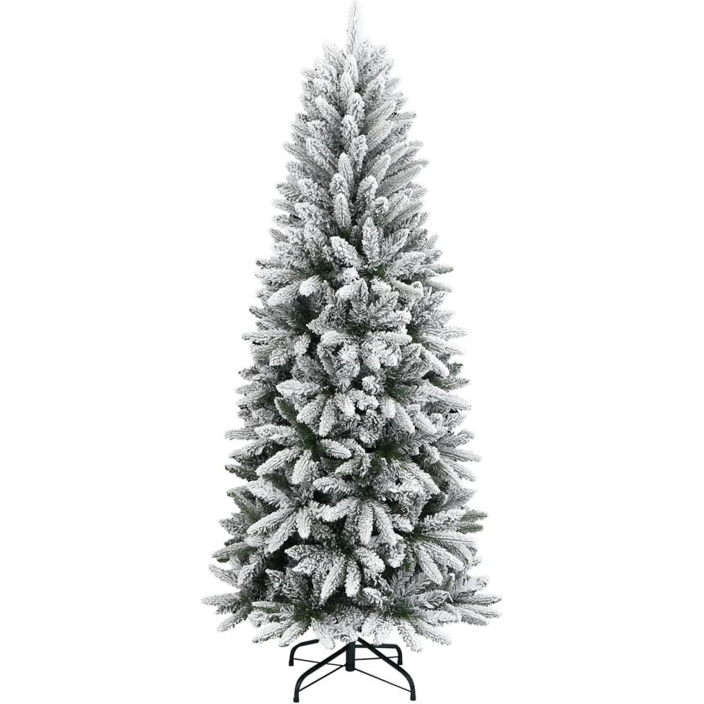 vidaXL Artificial Christmas Tree with Flocked Snow 82.7" PVC&PE