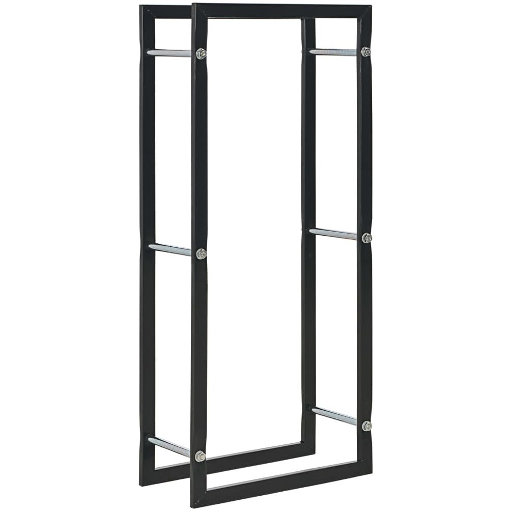 vidaXL Firewood Rack Black 17.3&quotx7.9&quotx39.4" Steel