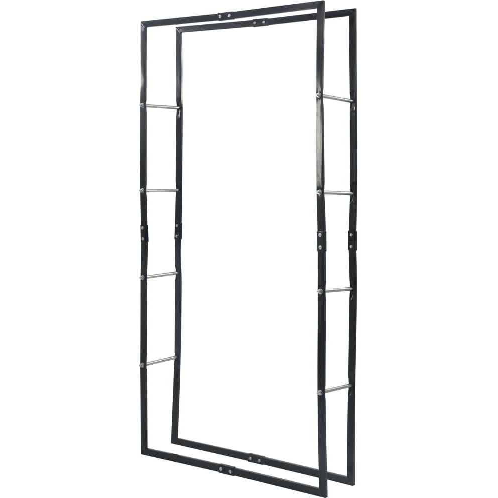 vidaXL Firewood Rack Black 39.4&quotx9.8&quotx78.7" Steel