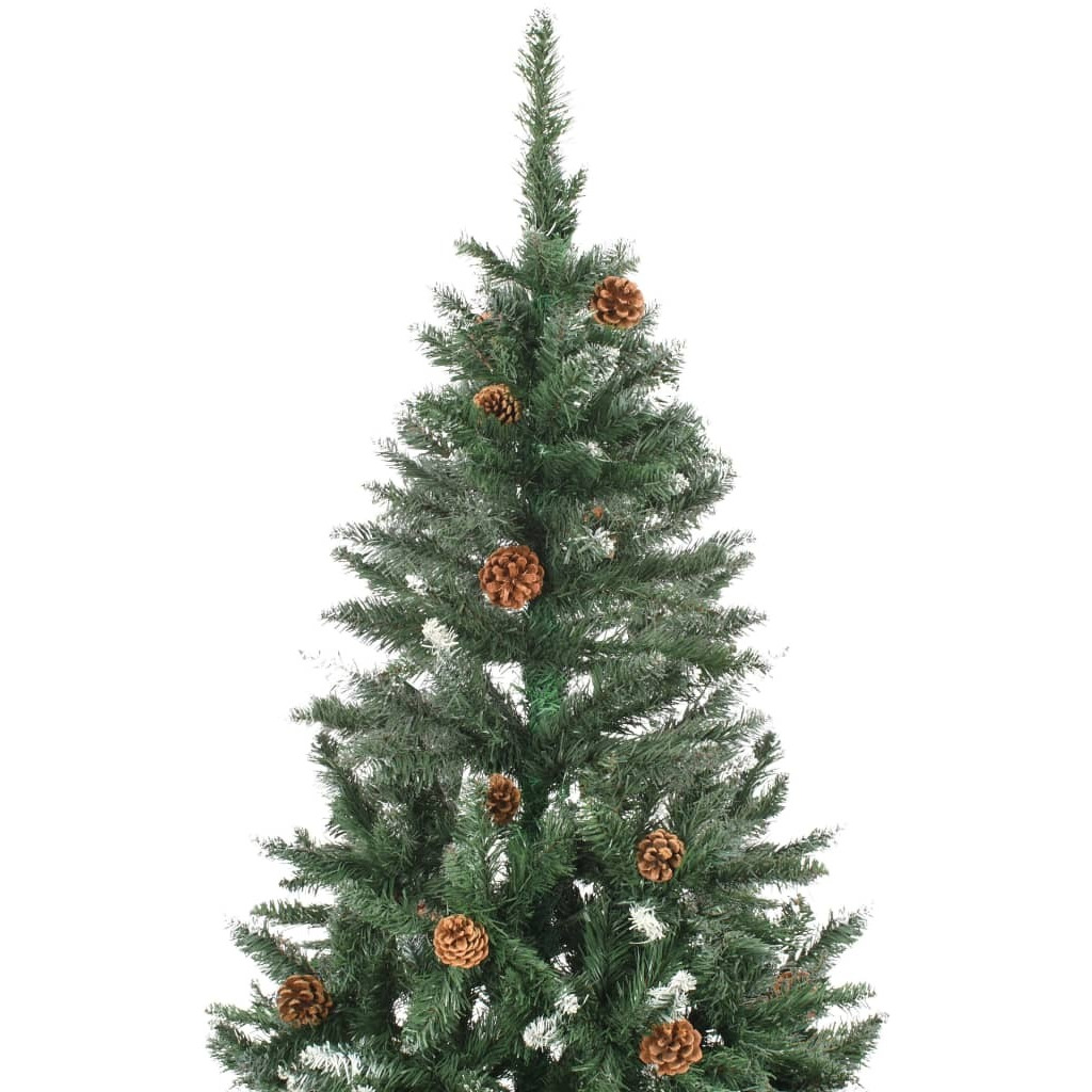 vidaXL Artificial Christmas Tree with Pine Cones and White Glitter 6 ft