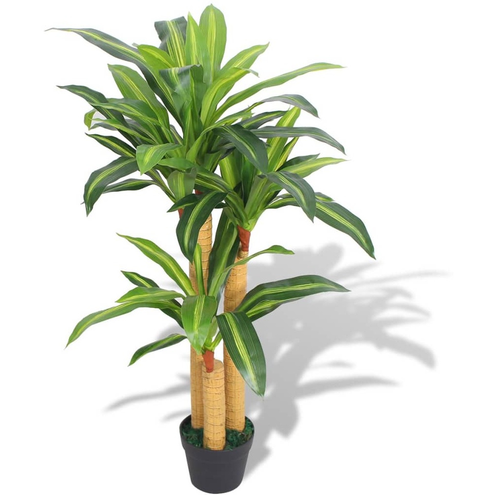 vidaXL Artificial Dracaena Plant with Pot 39.4" Green