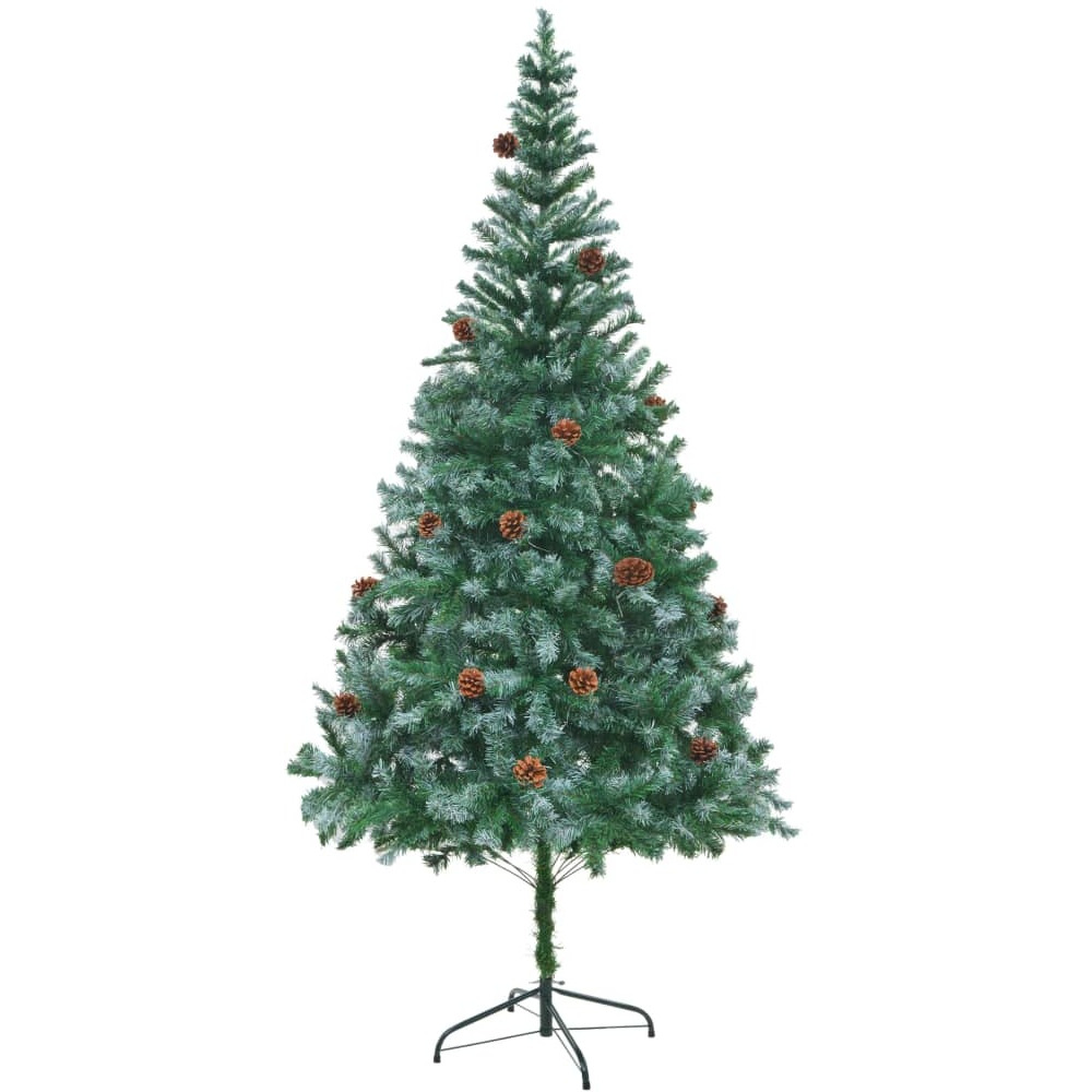 vidaXL Artificial Christmas Tree with Pinecones 7 ft